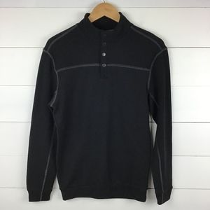 ROWM Men's S Long Sleeve Pullover Shirt Black Mock